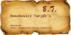 Boszkovicz Tarján névjegykártya